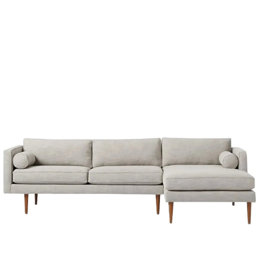 Scandinavian fabric l shape sectional sofa monroe 2+l in white background.