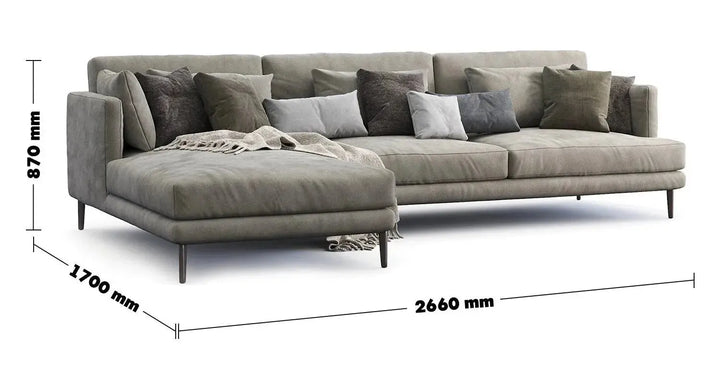 Modern fabric l shape sectional sofa william 3+l size charts.