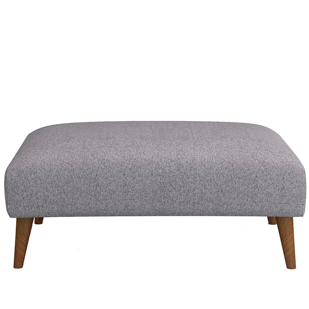 Scandinavian fabric ottoman henri in white background.