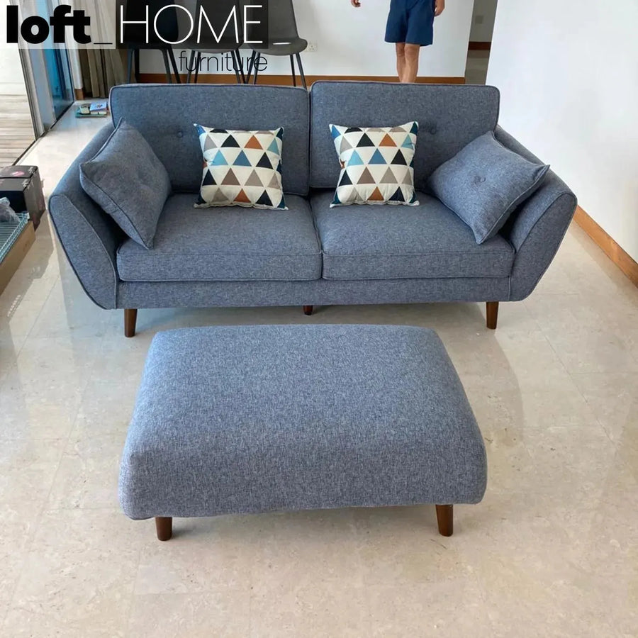 Scandinavian fabric ottoman henri primary product view.