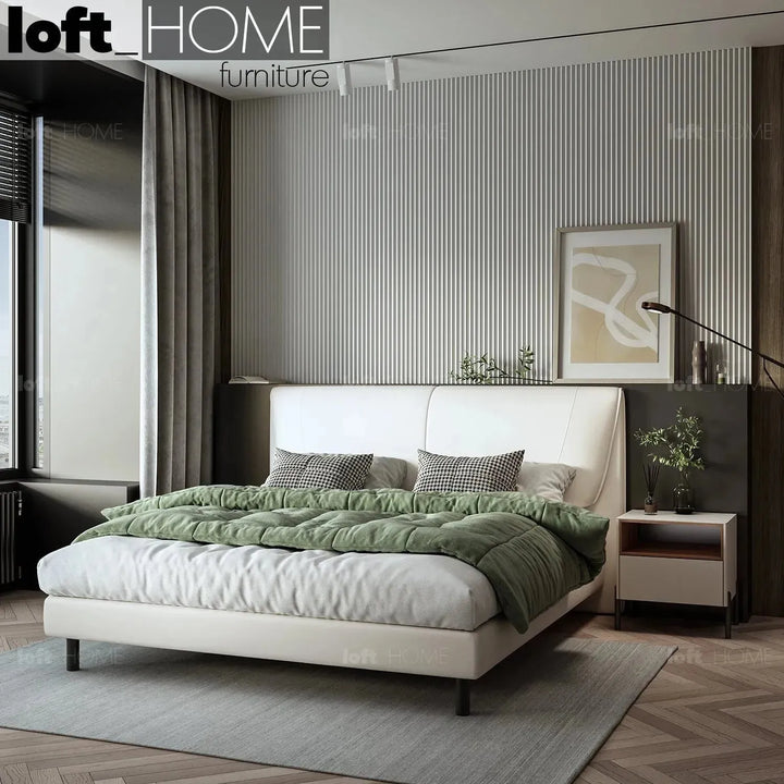 Modern genuine leather bed keanu primary product view.