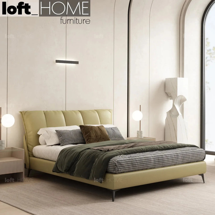 Modern genuine leather bed perri primary product view.