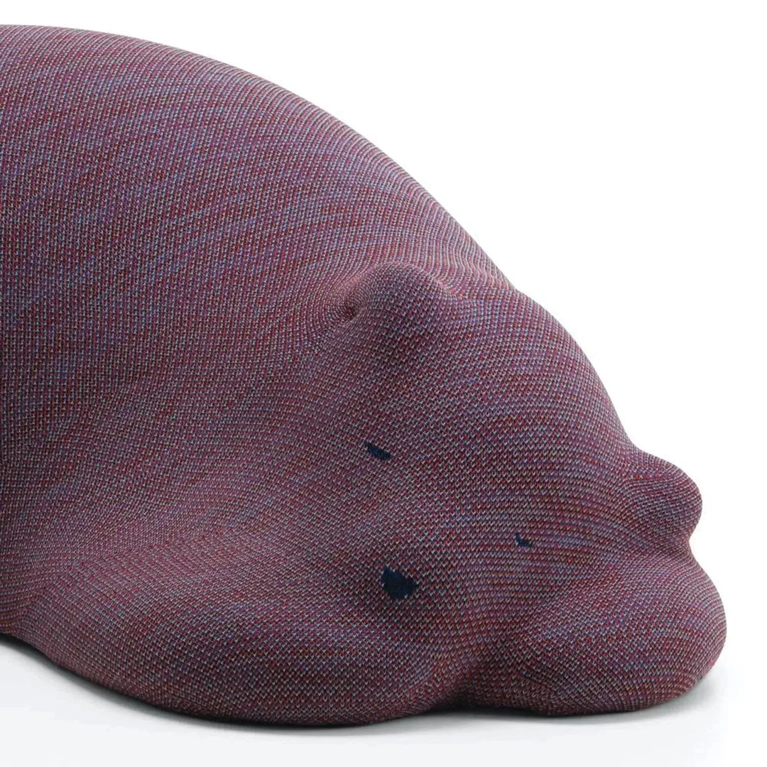 Contemporary knit fabric ottoman resting bear detail 9.