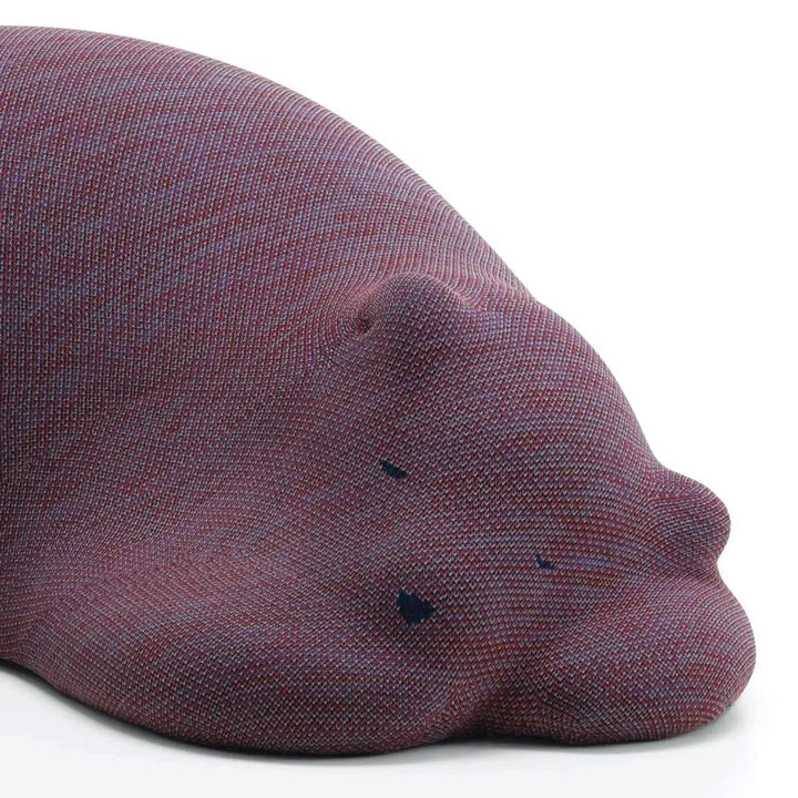 Contemporary knit fabric ottoman resting bear detail 9.