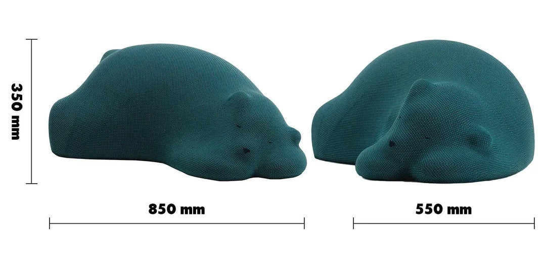 Contemporary knit fabric ottoman resting bear size charts.