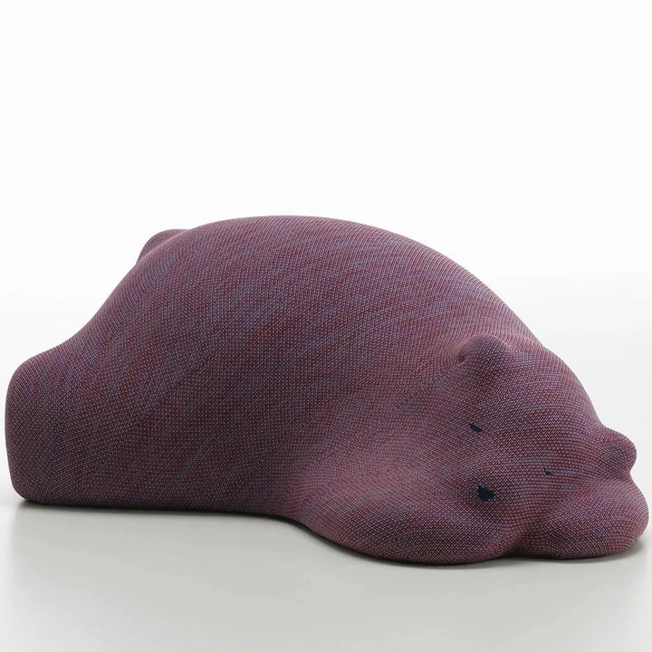 Contemporary knit fabric ottoman resting bear detail 11.