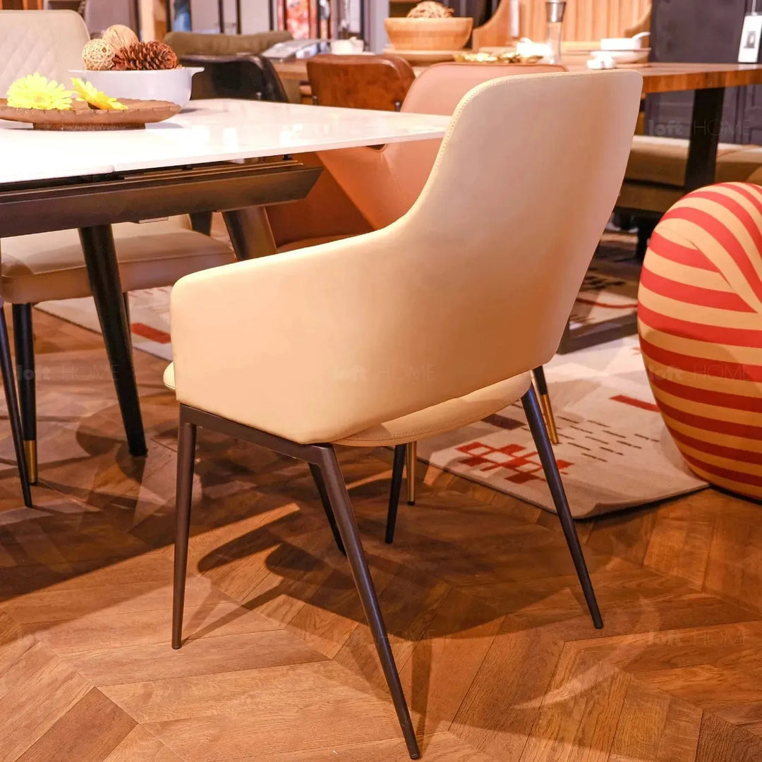 Modern fabric and leather dining chair metal man n17 situational feels.