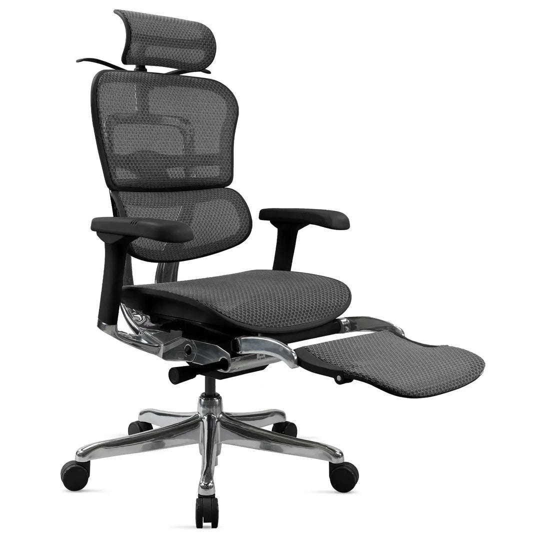 Modern mesh ergonomic office chair black frame with legrest ergohuman e2 environmental situation.