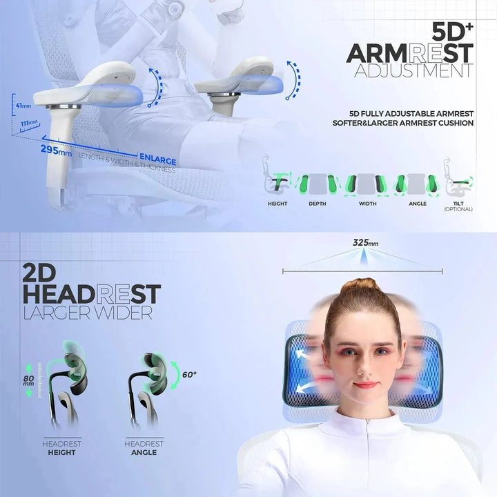 Modern mesh  ergonomic office chair grey frame with legrest ergohuman e2 in real life style.