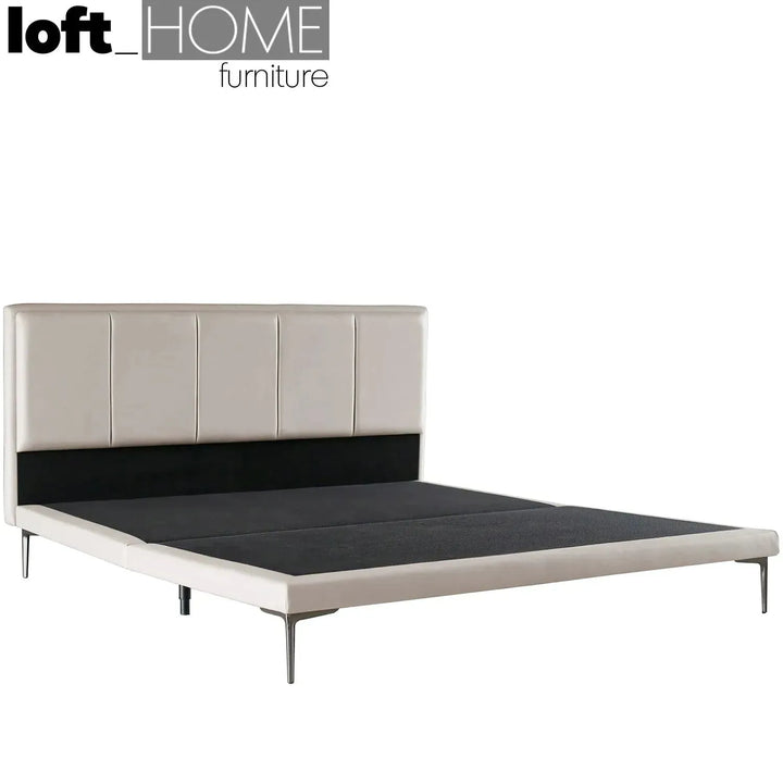 Modern microfiber leather bed lincoln in still life.