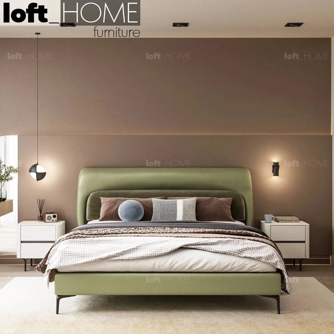 Modern microfiber leather bed raffety environmental situation.