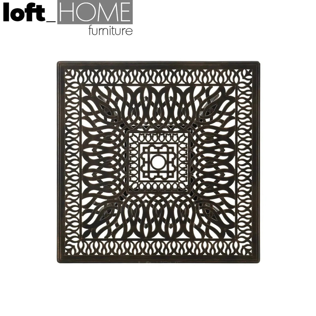 Industrial outdoor dining table artistry conceptual design.