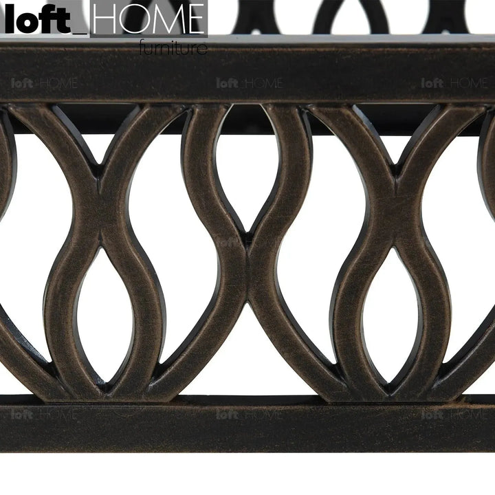 Industrial outdoor dining table artistry in still life.