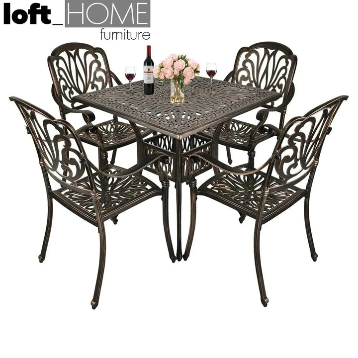 Industrial outdoor dining table artistry in real life style.