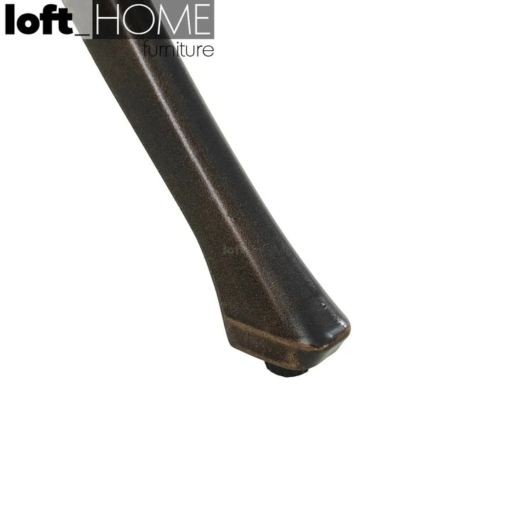 Industrial outdoor dining table artistry layered structure.