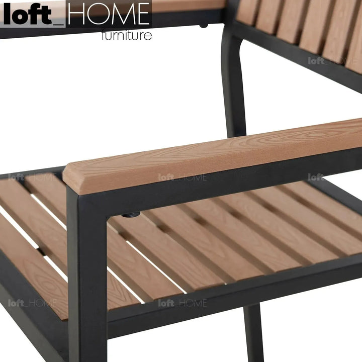 Industrial outdoor dining table bliss 3pcs set in details.