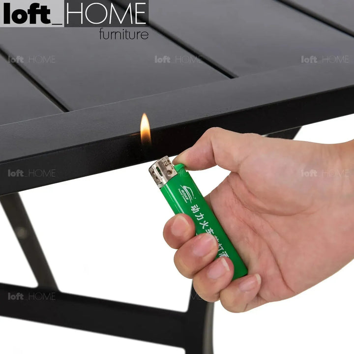 Industrial outdoor dining table patio environmental situation.