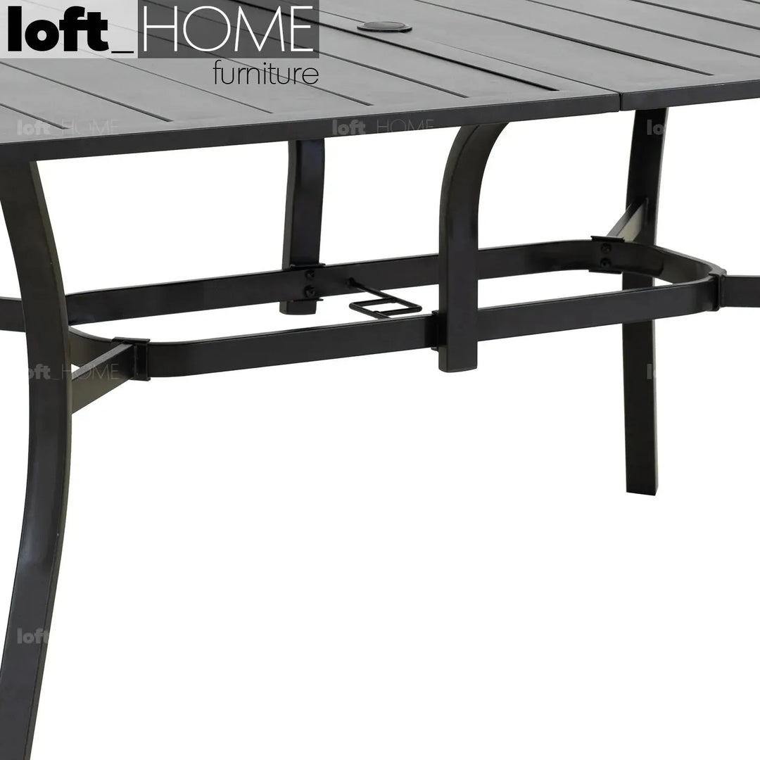 Industrial outdoor dining table patio material variants.