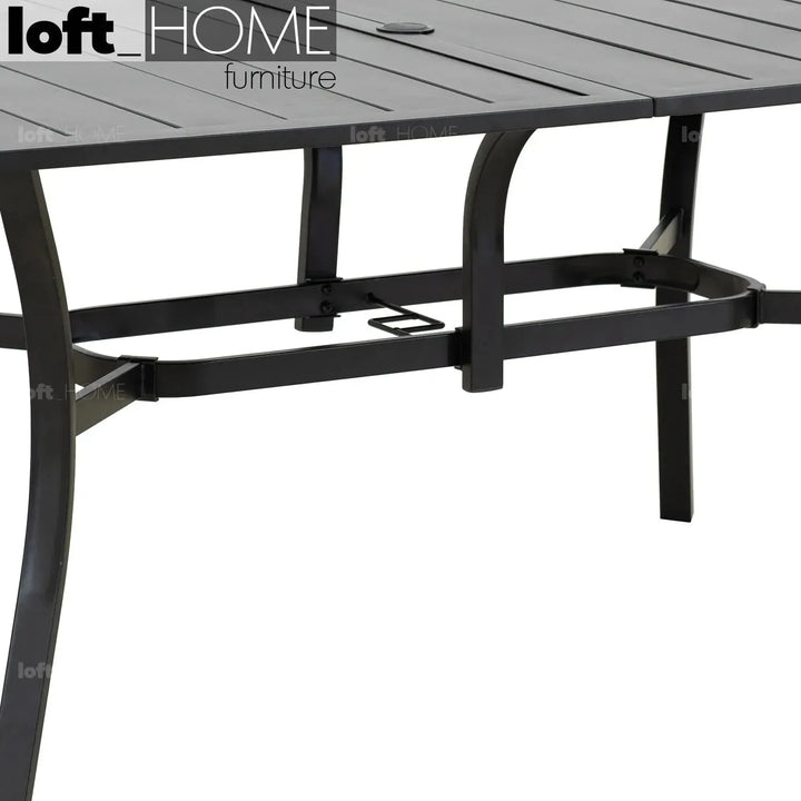 Industrial outdoor dining table patio material variants.