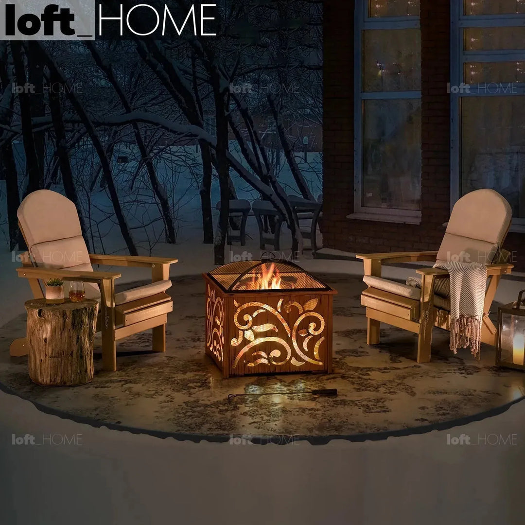 Industrial outdoor foldable 1 seater sofa timberland in real life style.