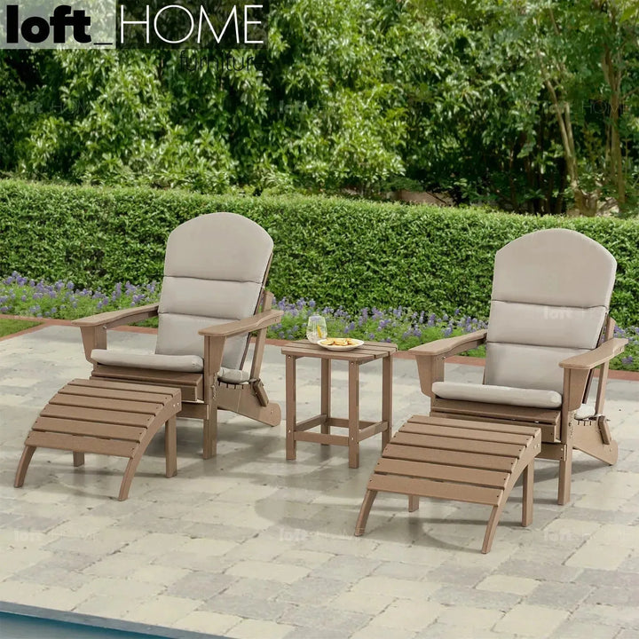 Industrial outdoor foldable 1 seater sofa timberland with context.