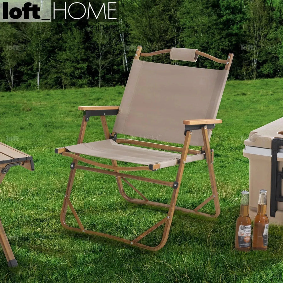 Industrial outdoor foldable dining chair traveler primary product view.