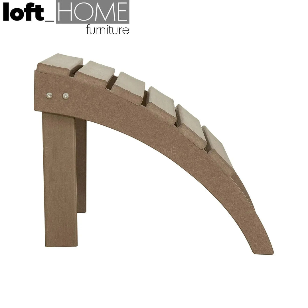 Industrial outdoor ottoman timberland in panoramic view.