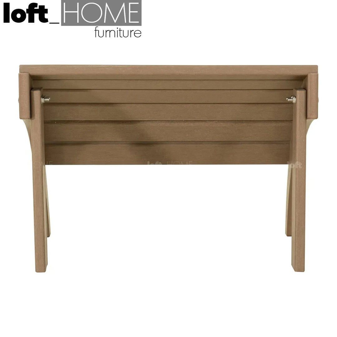 Industrial outdoor ottoman timberland in still life.