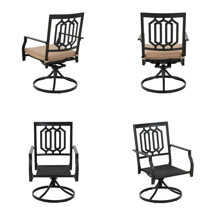 Industrial outdoor revolving dining chair patio material variants.
