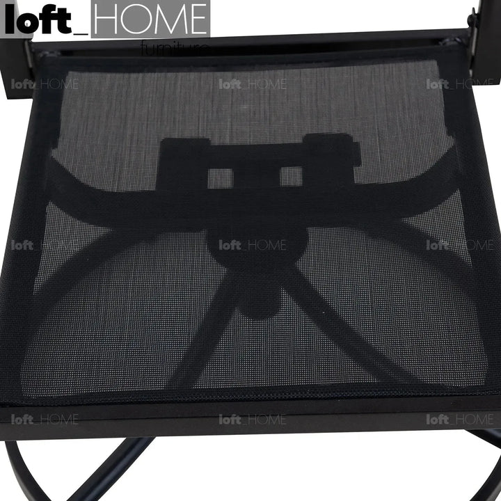 Industrial outdoor revolving dining chair patio conceptual design.