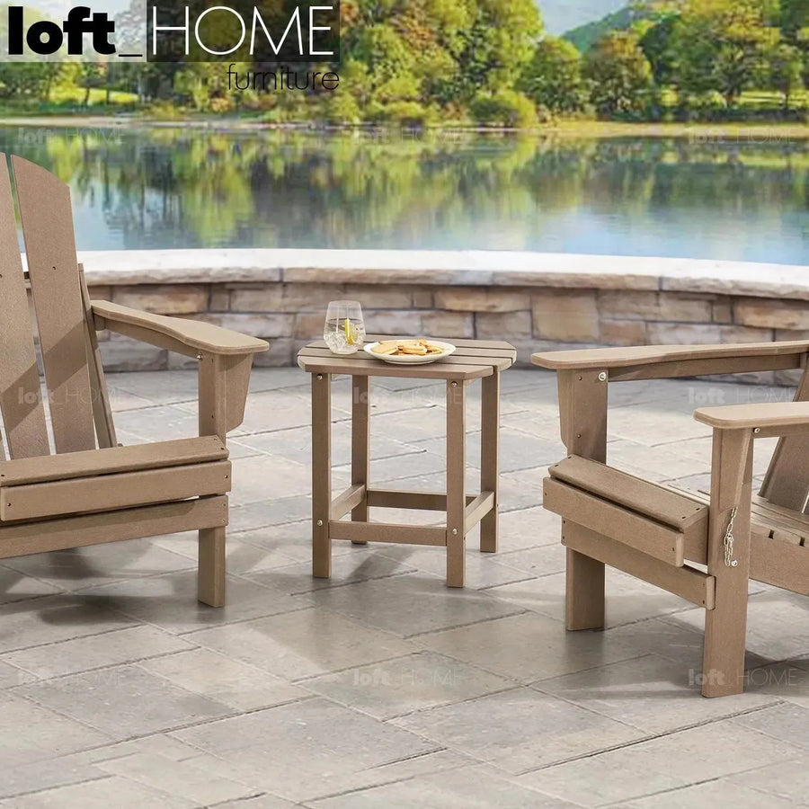 Industrial outdoor side table timberland primary product view.