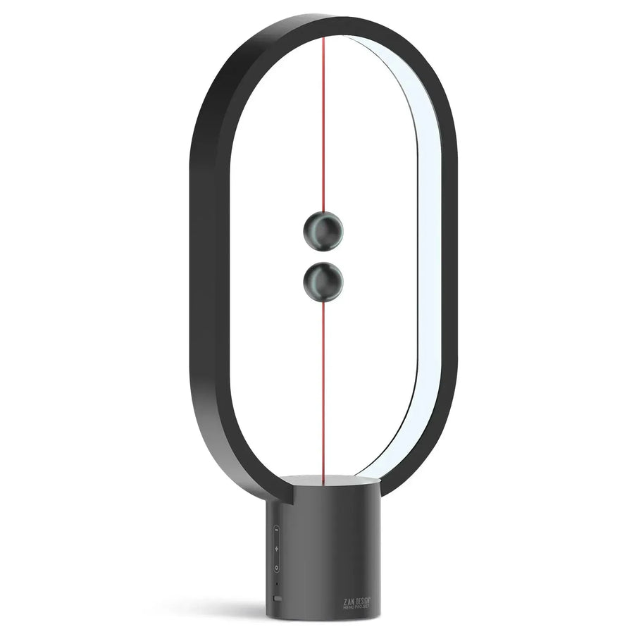 Contemporary plastic charging table lamp heng l in white background.