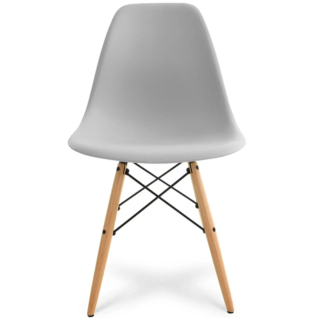 Contemporary plastic dining chair eames grey with context.