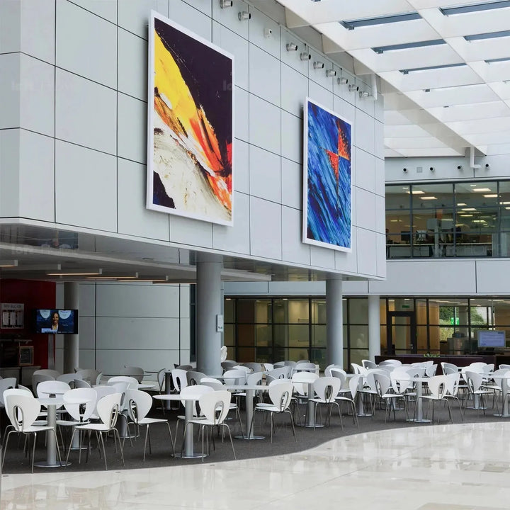 Contemporary plastic dining chair globus detail 4.