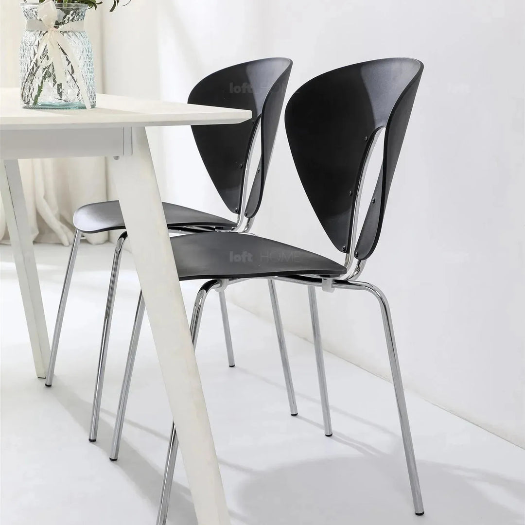 Contemporary plastic dining chair globus detail 11.
