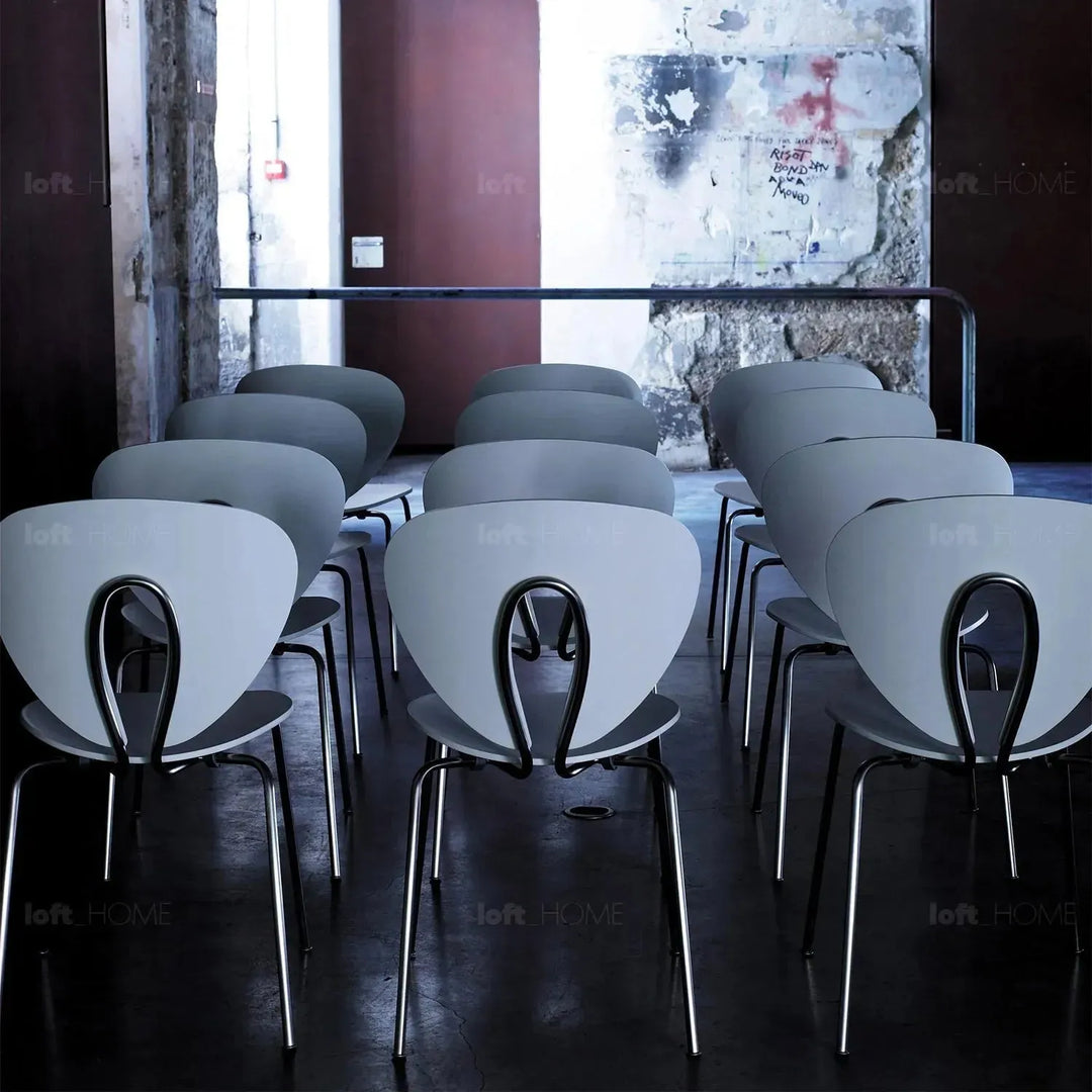 Contemporary plastic dining chair globus detail 2.