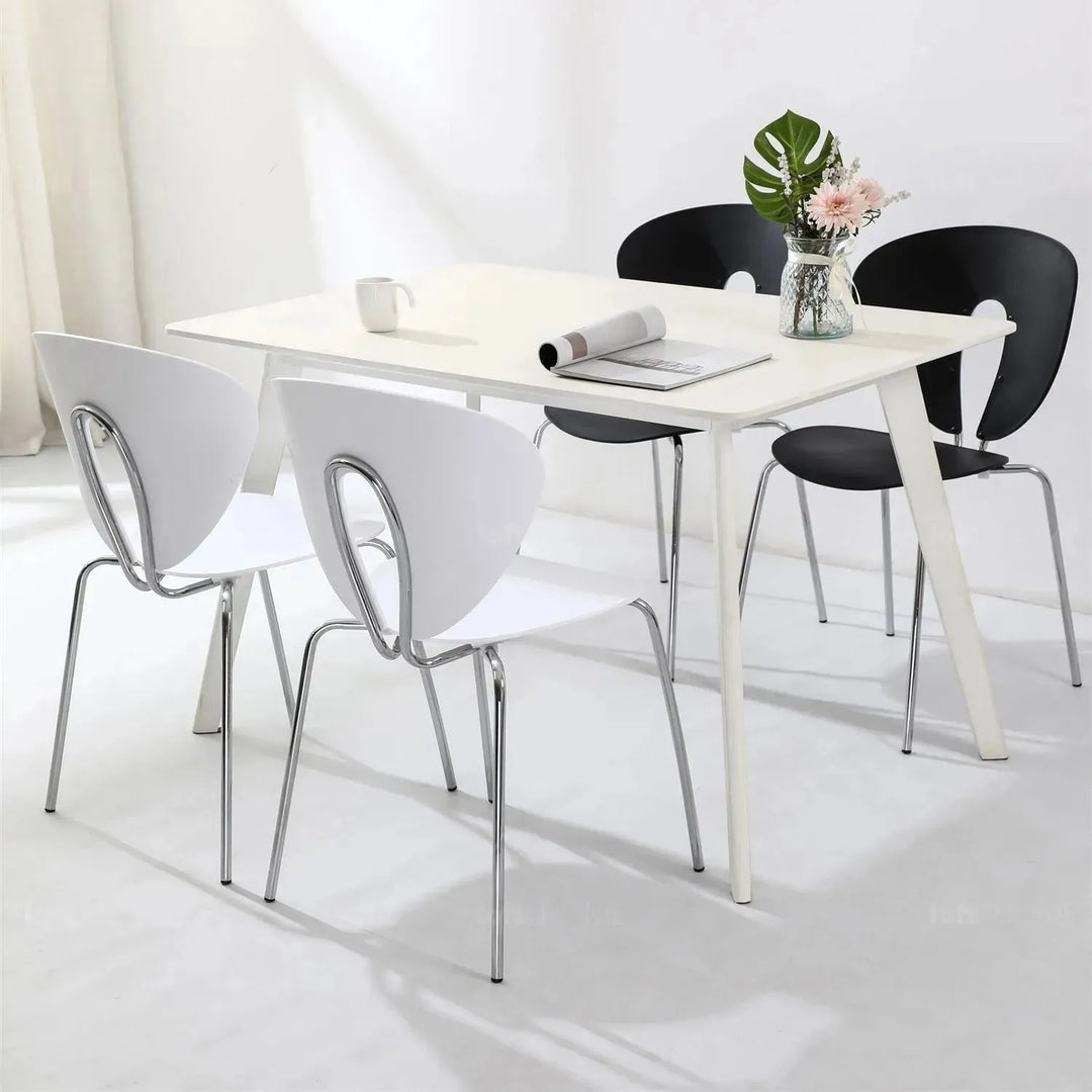 Contemporary plastic dining chair globus detail 12.