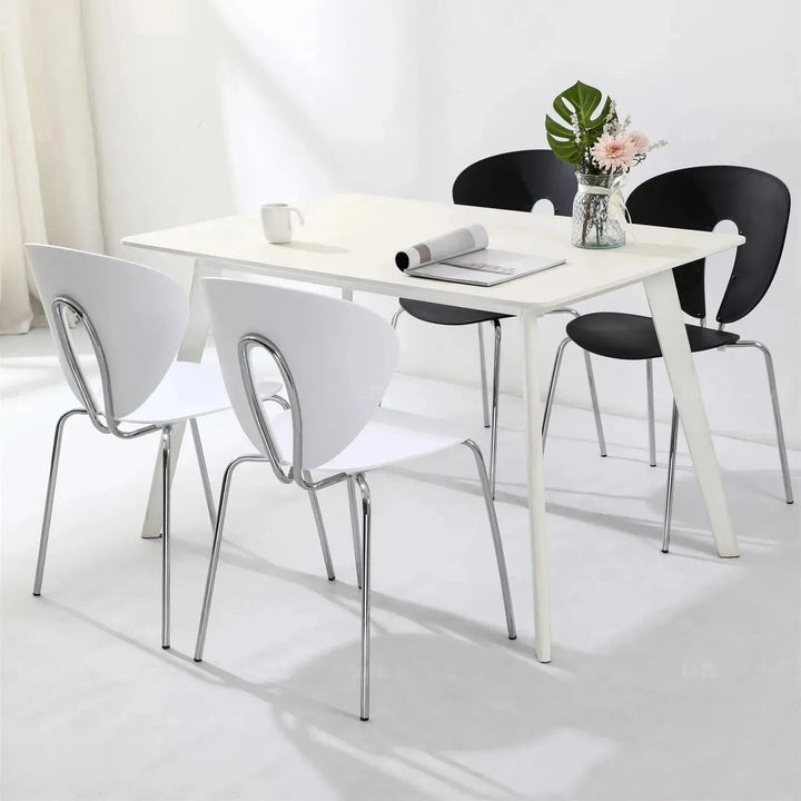 Contemporary plastic dining chair globus detail 12.