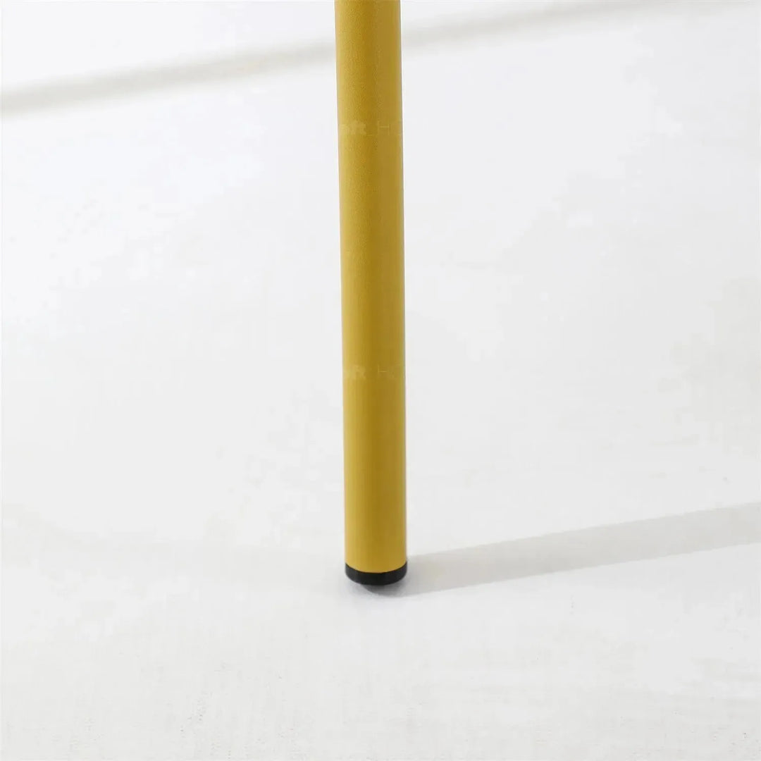 Contemporary plastic dining chair globus in still life.