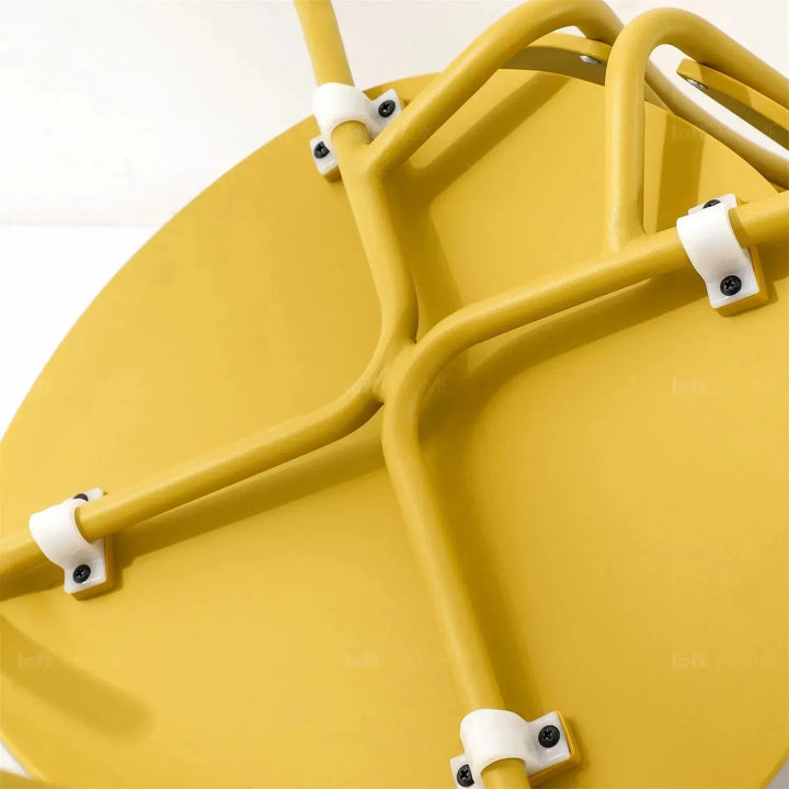 Contemporary plastic dining chair globus in panoramic view.