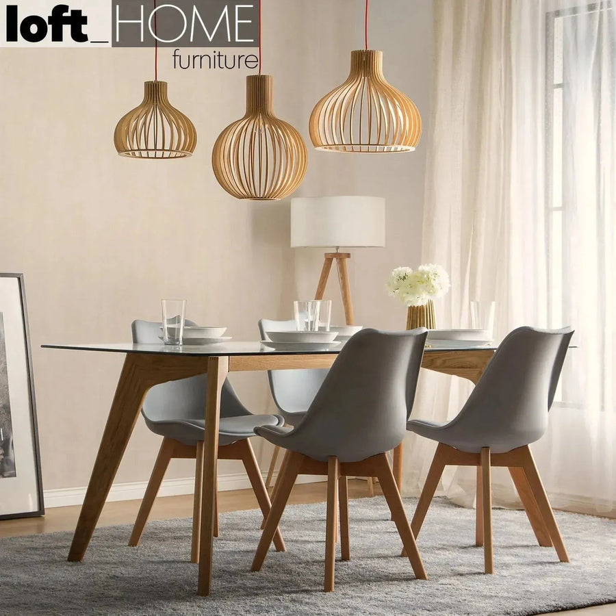 Contemporary plastic dining chair linnet grey primary product view.