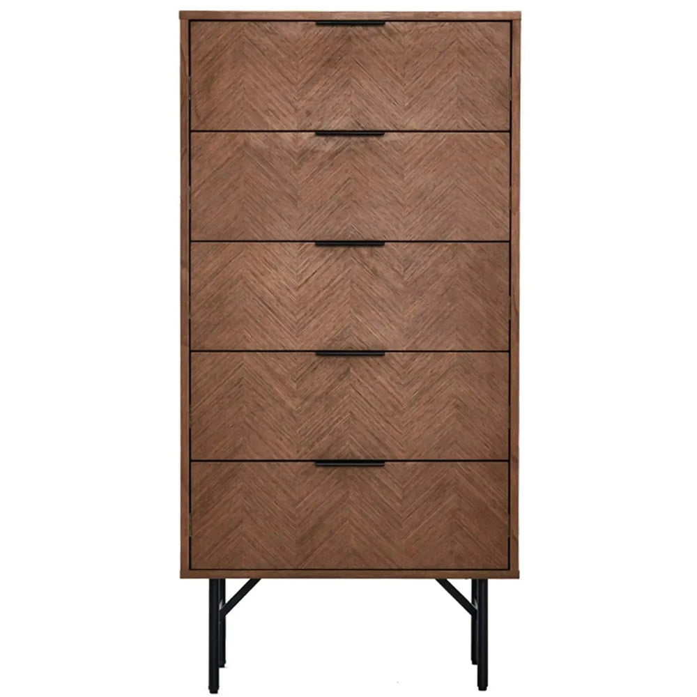 Modern plywood drawer cabinet liam in white background.