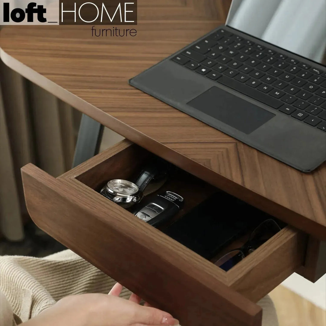 Modern plywood study table dario in still life.