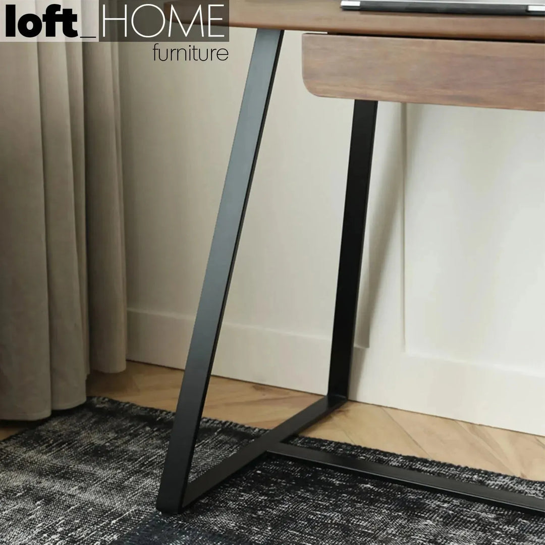 Modern plywood study table dario in panoramic view.