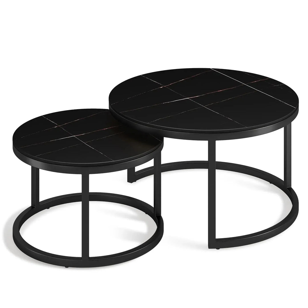 Modern sintered stone coffee table black in still life.