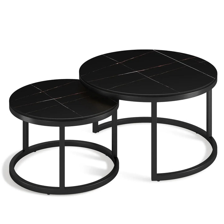 Modern sintered stone coffee table black in still life.