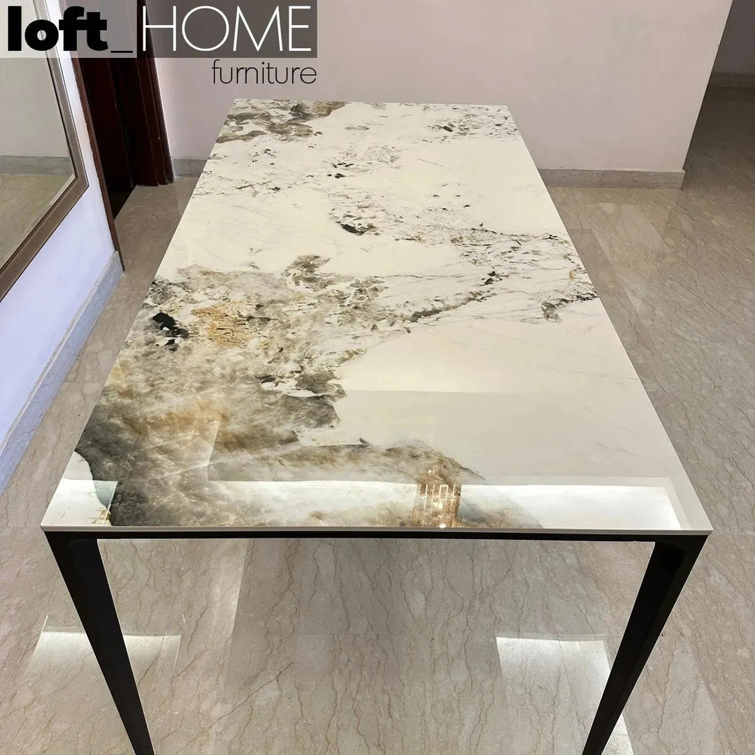 Minimalist sintered stone dining table long island black situational feels.