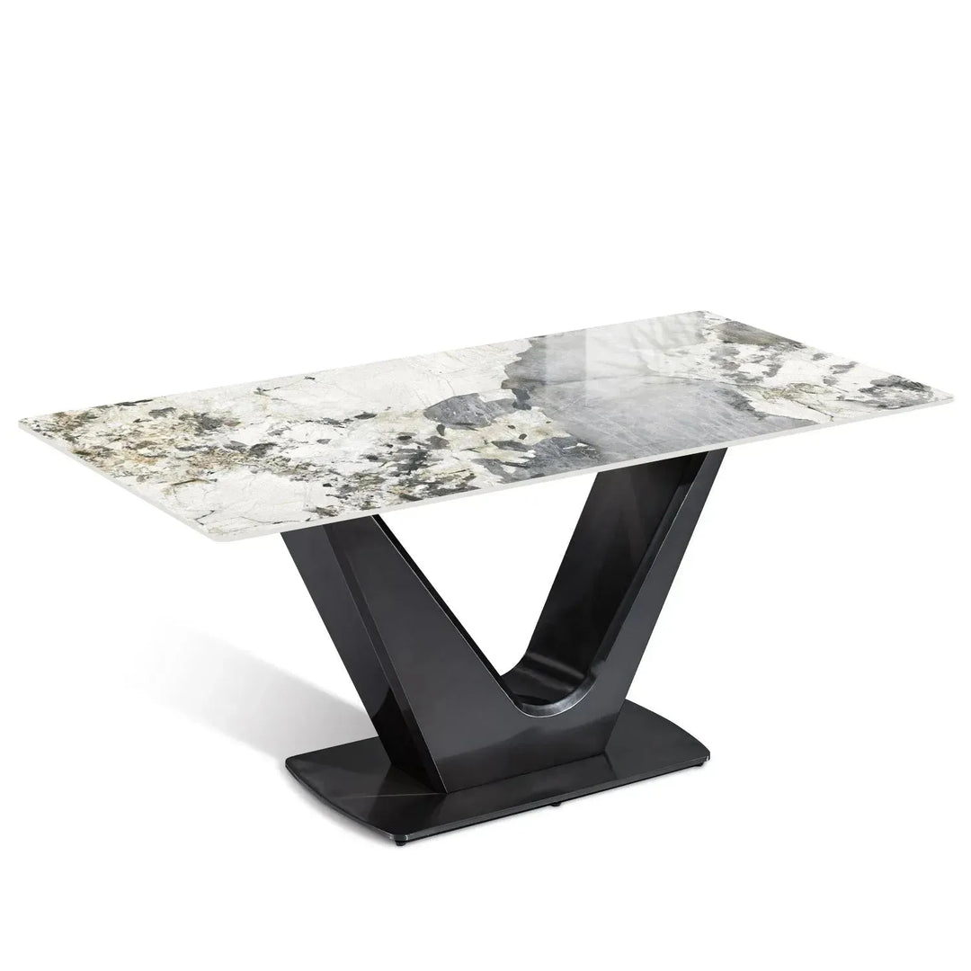Modern sintered stone dining table titan v layered structure.
