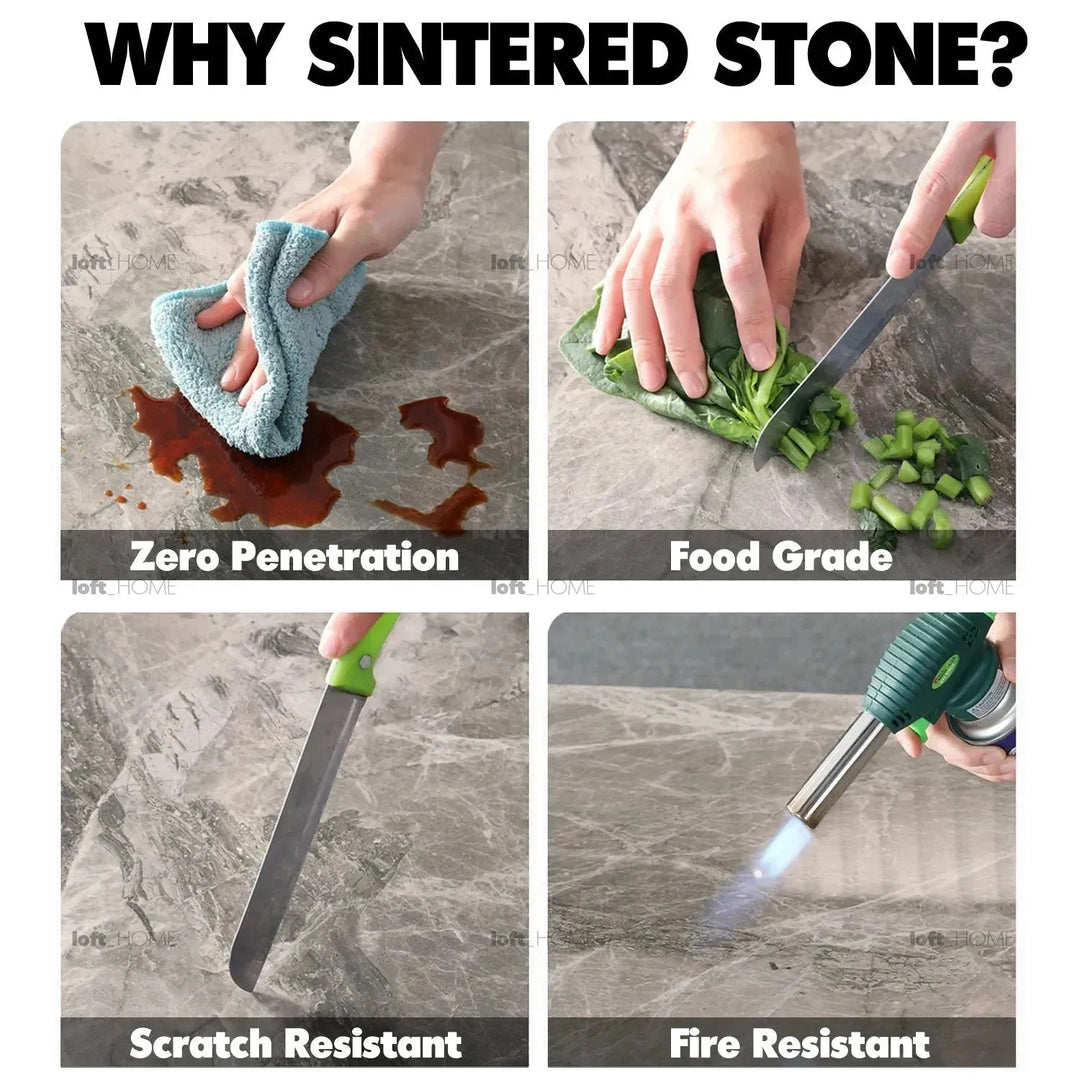 Modern sintered stone dining table titan v in real life style.