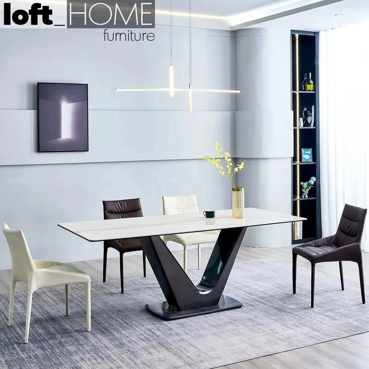 Modern sintered stone dining table titan v primary product view.